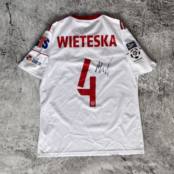 Górnik Zabrze 2017/18 Home Adidas Match Worn 4 Wieteska Autograf