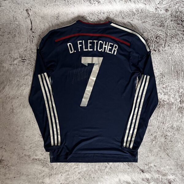 Szkocja 2014 Home Adidas Match Issue 7 Fletcher Autograf