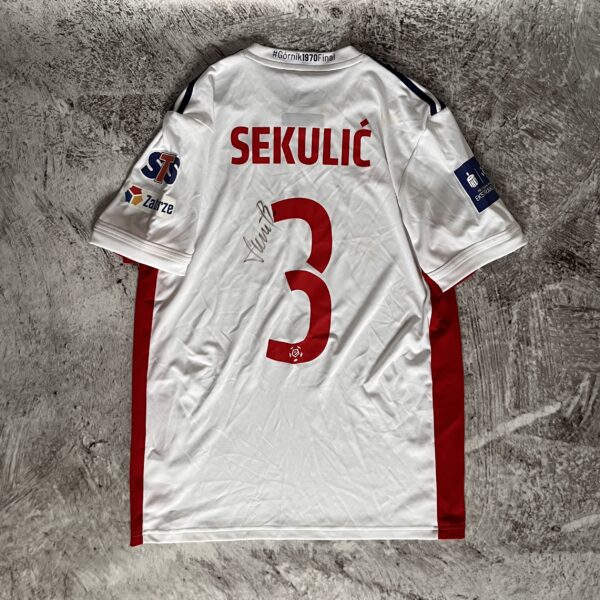 Górnik Zabrze 2019/20 Home Adidas Match Worn 3 Sekulić Autograf