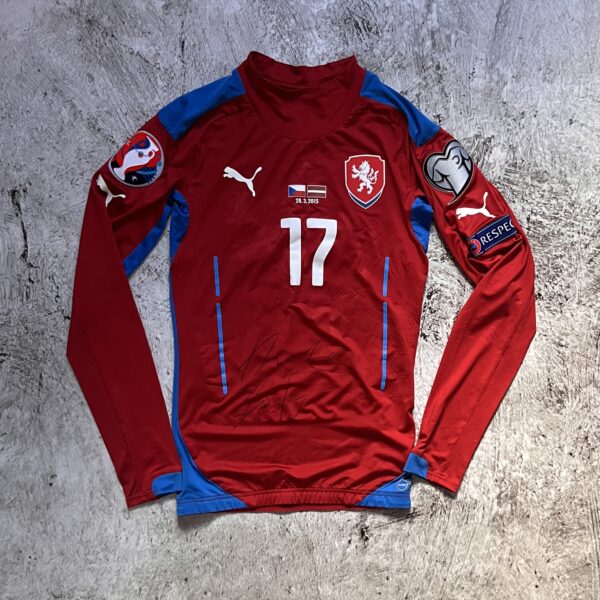 Czechy 2015 Home Puma Longsleeve 17 Suchy Match Issue Autograf